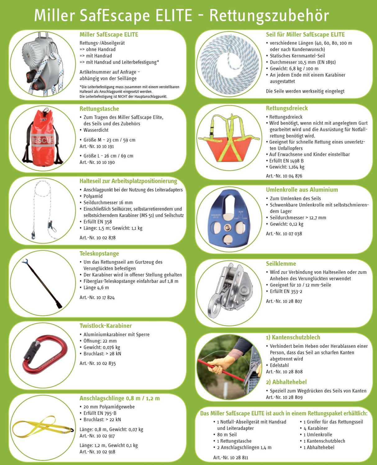 SafEscape ELITE™ HUB - Rettungspaket - 80m Seil