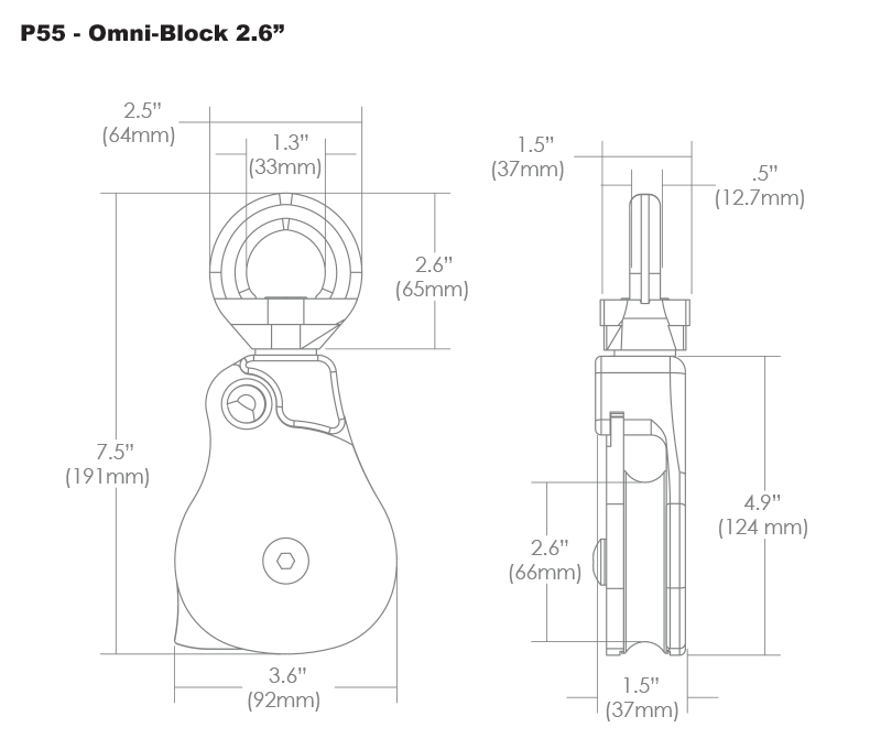 Omni Block 2.6 - 1-fach Rolle