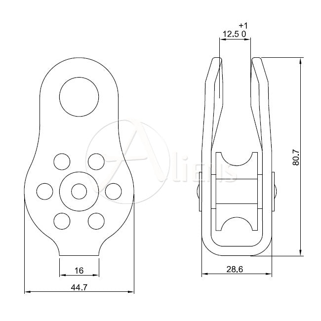 Fixed Standard Pulley - 1-fach Umlenkrolle - bis 13mm Seil
