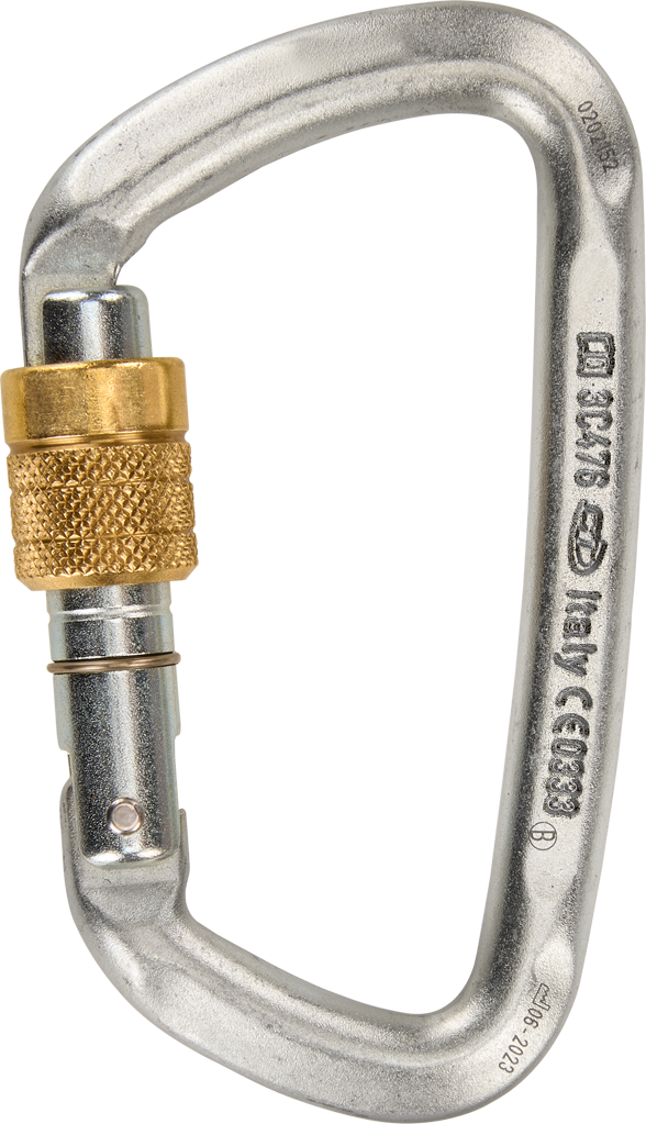 D-Shape Steel SG - 50 kN Schraubkarabiner