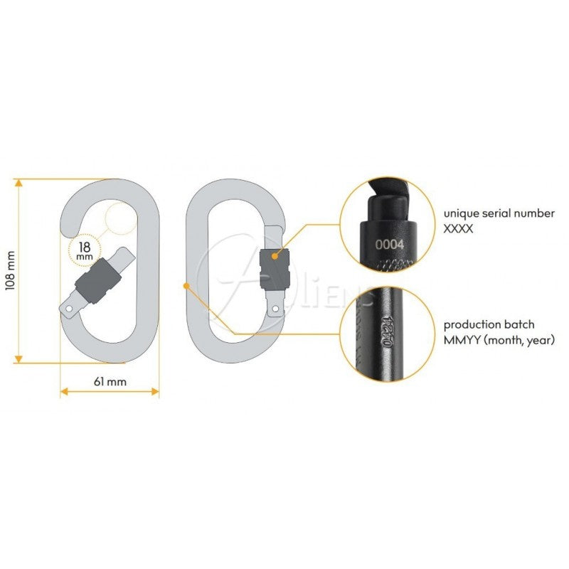 Oval Steel Connector TriLock - Stahlkarabiner