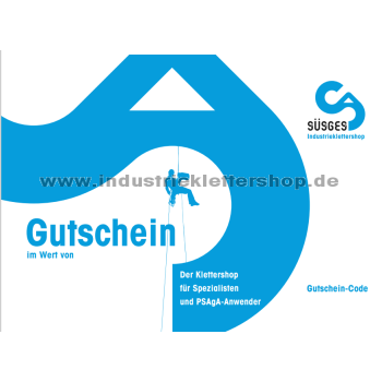 Vorderseite Geschenk-Gutschein 100 Euro - Industrieklettershop Süsges